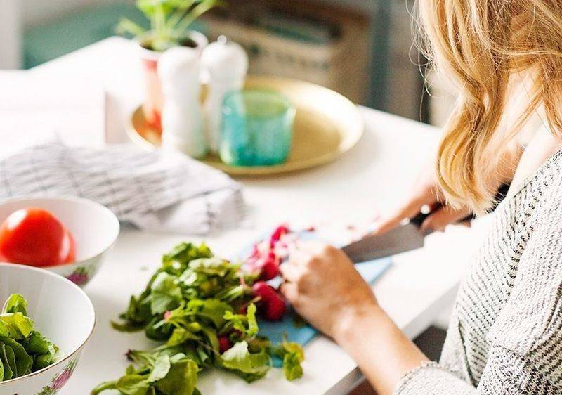 preparing food in the kitchen