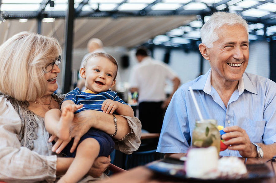 Grandparents with grandchild