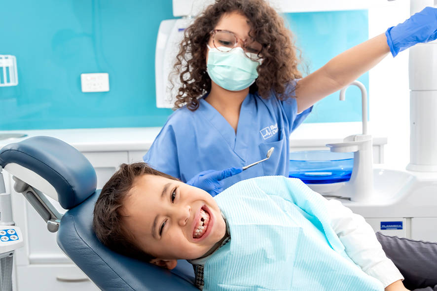 Child dressed up as a dentist