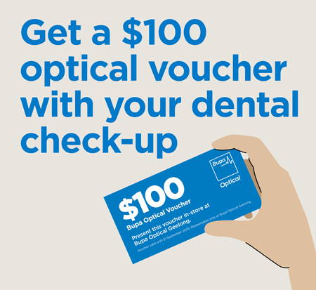 Get a $100 optical voucher with your dental check-up